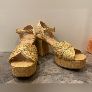 Braided Platform Sandals - Tan